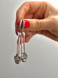 Image 2 of SAFETY PIN SKULL EARRINGS 