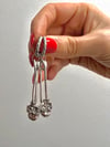 SAFETY PIN SKULL EARRINGS 