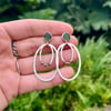 Green Sea Glass Linked Earrings