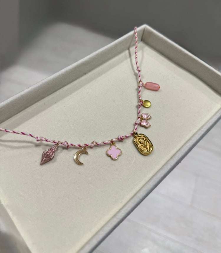 Image of Pink Dreams Rope Charm Necklace 