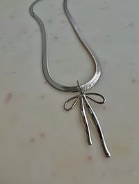 Image 1 of CLASSIC BOW SNAKE CHAIN NECKLACE 