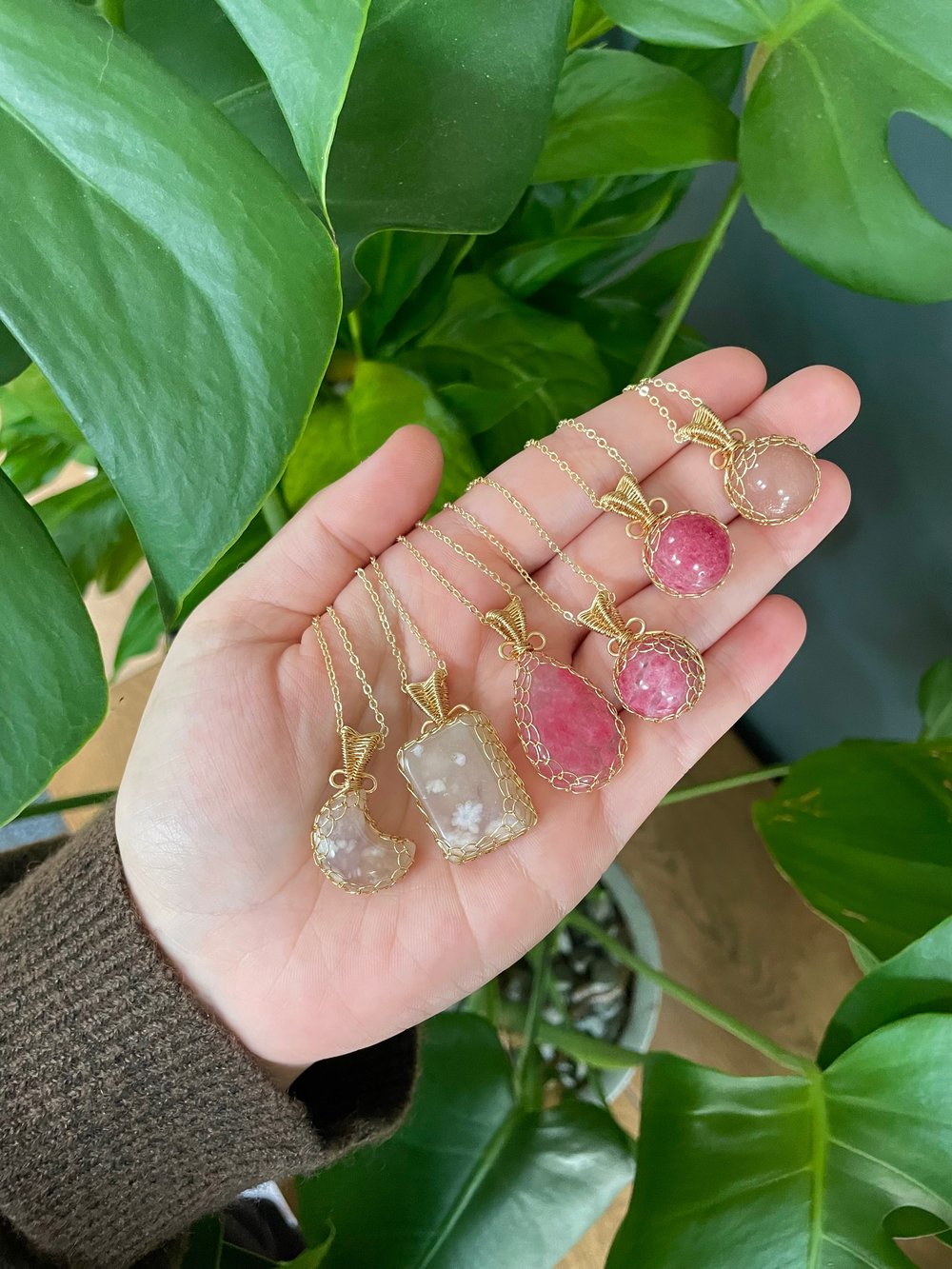 blush bloom crystal necklaces!