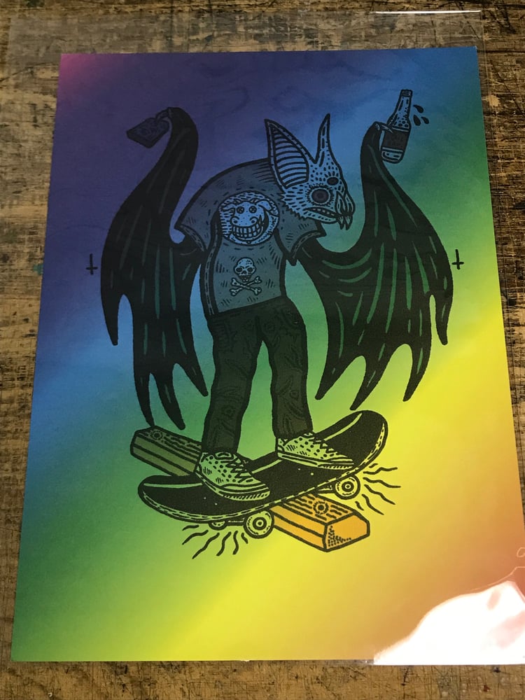 Image of BAT SLAPPY RAINBOW PRINT