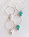 CROSS CHARM HOOPS (2 colors)