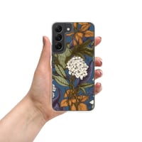 Image 11 of Art Nouveau Inspired Blue, Orange and White Boho Hippie Floral Sketch Clear Case for Samsung®