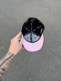 Image 5 of  PINK BRIM BLACK LOS ANGELES DODGERS CUSTOM FITTED CAP