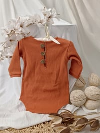 Image 1 of Photo prop | Sitter boy bodysuit for photoshoot | Kai | dusty orange| 9-12 months