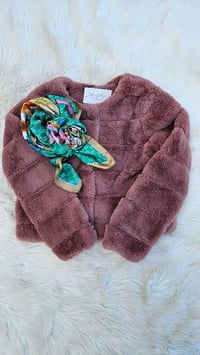 Image 1 of Mauve faux fur Jacket