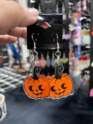 Jack O Lantern acrylic earrings Halloween