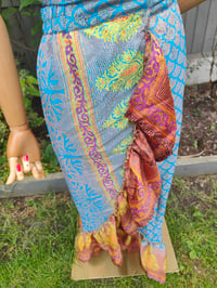 Image 13 of Pasha Co ord set top and frill wrap skirt - turquoise orange