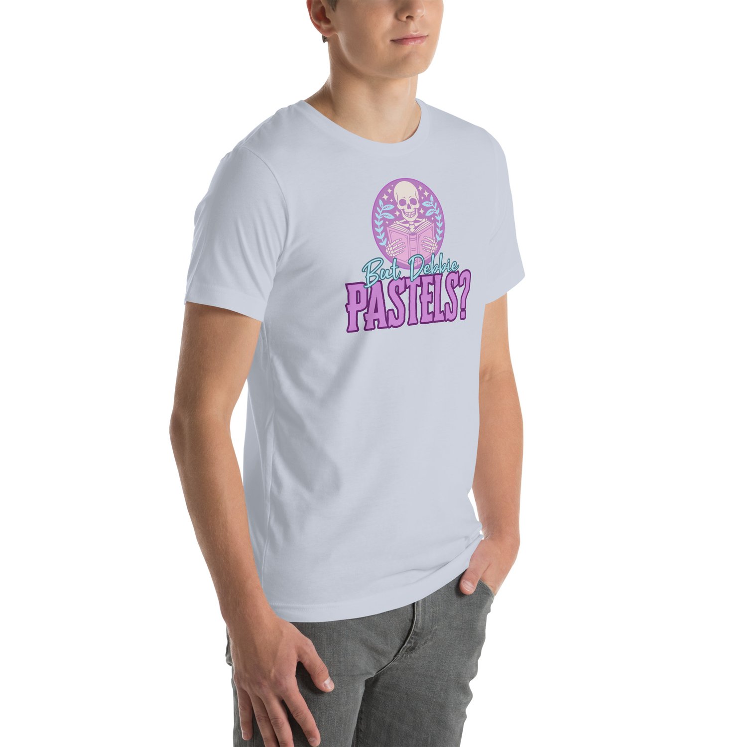 Image of Pastels skeleton reading Unisex t-shirt