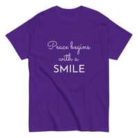 Image 3 of Unisex classic tee, Peace Begins With A Smile Tee