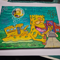 Image 1 of Bart bus hand painted canvas 