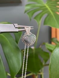 Image 1 of Silver Ocean Jasper Heart Crystal  Necklace