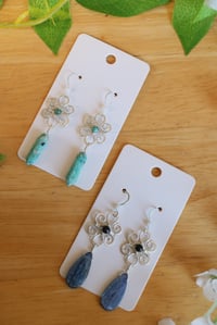 Image 1 of Blue Crystal Chandelier Earrings