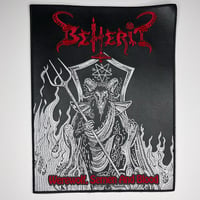 Image 3 of Beherit - Werewolf, Semen And Blood Embroidery On Faux Leather Back Patch