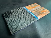 Image 3 of Giraffe Bone & Blue GLOW Carbon Fiber Segmented Knife Scales