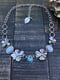Image of Broadleaf Hydrangea Rainbow Moonstone Paraiba Apatite Statement Necklace Handmade Chain