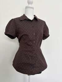 Image 2 of 00s Brown polka shirt // M