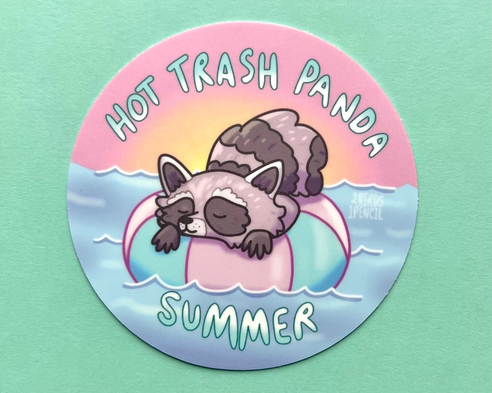 Image of Hot trash panda summer vinyl sticker