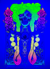 Image 5 of The Harvest Queen UV Reactive Silkscreen on Black n Grey