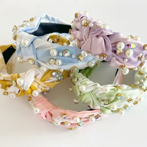 Image of Gingham Bejeweled Headbands 