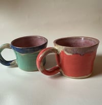 Image 2 of Orange & pink abstract mug