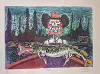 Pike  Hand Embellished Linocut ( 3 Available)