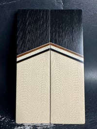 Image 2 of Crosscut Carbon Fiber & Faux Ivory Knife Scales