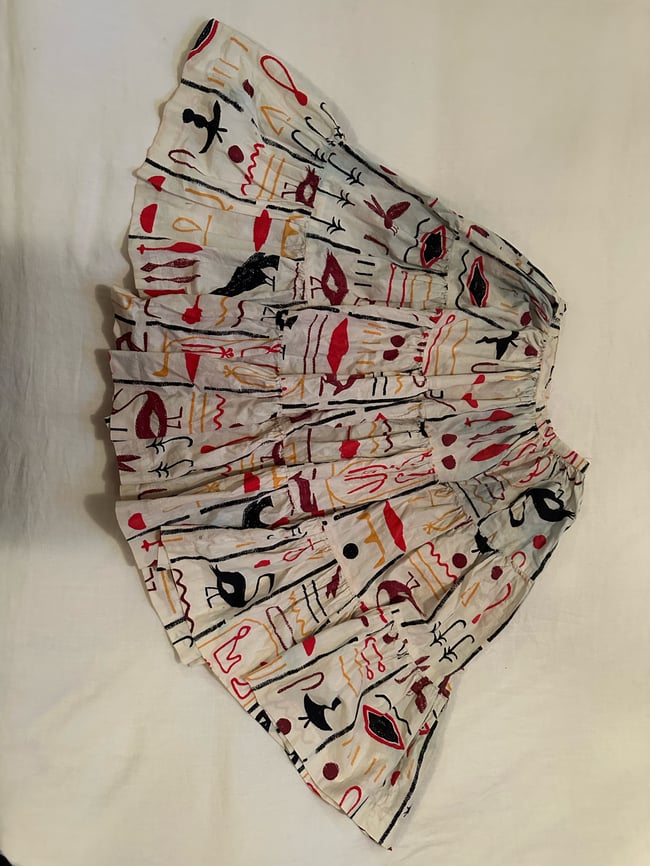 1950s hieroglyphics cotton skirt