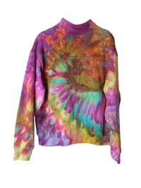 Image 7 of M Ladies Half-Zip Pullover in Bright Spiral Ice Dye