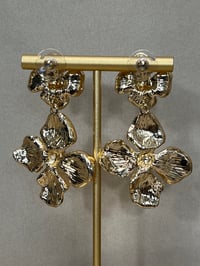 Image 5 of Gold Tone Floral Earrings 