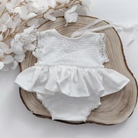 Image 1 of Newborn girls body-dress - Mathilde - off white