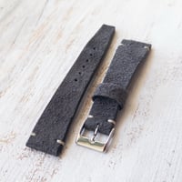 Image 3 of 20mm Corfam Style Suede In Charcoal Grey