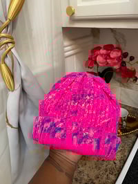 Pink splatter hat