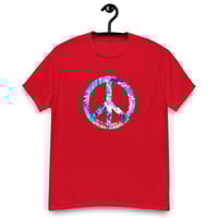 Image 5 of Unisex classic tee, Tie Dye Peace Sign Retro tee