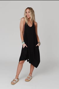 Image 2 of Morning Dew Uneven Edge Mini Dress-Black