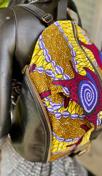 Image 3 of Designs By IvoryB Backpack Ankara Purple Swirl 