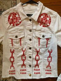 Image 7 of "Swan Song" - White Printed Denim Jacket