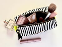 Image 8 of B&W striped boxy makeup bag