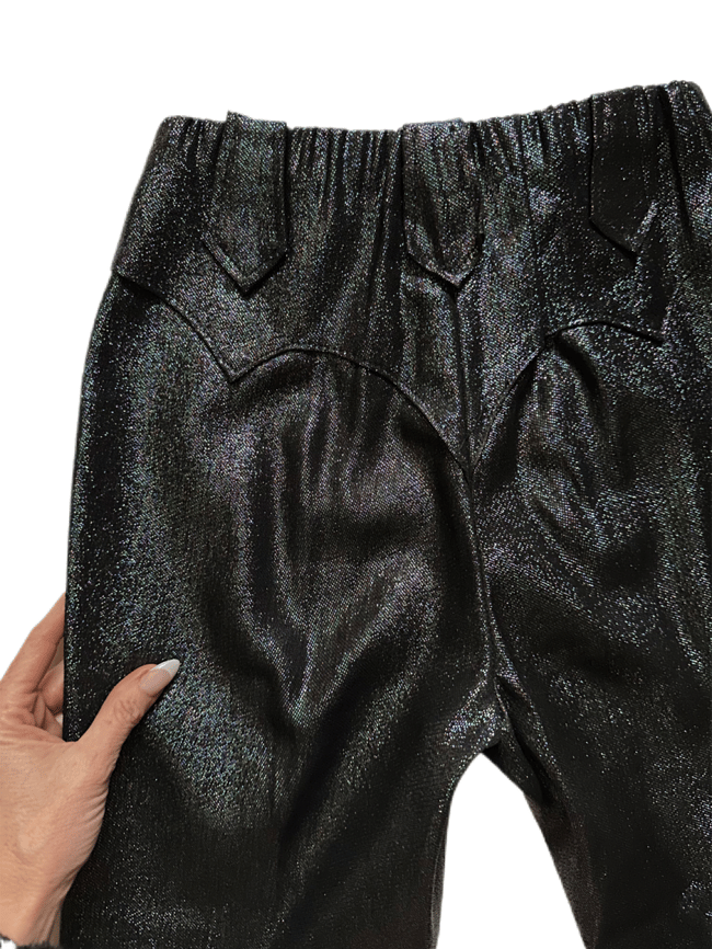 early 1970s black metallic western trousers