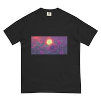 Image 1 of Sun anf Flower Black Unisex Heavyweight t-shirt