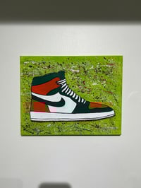 11x14 Air Jordan 1 original canvas (orange/green) 