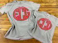 Red Dalmation Monogrammed Bow T-Shirt