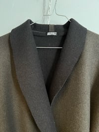 Image 4 of Lang grå/brun uldfrakke (s-xl)