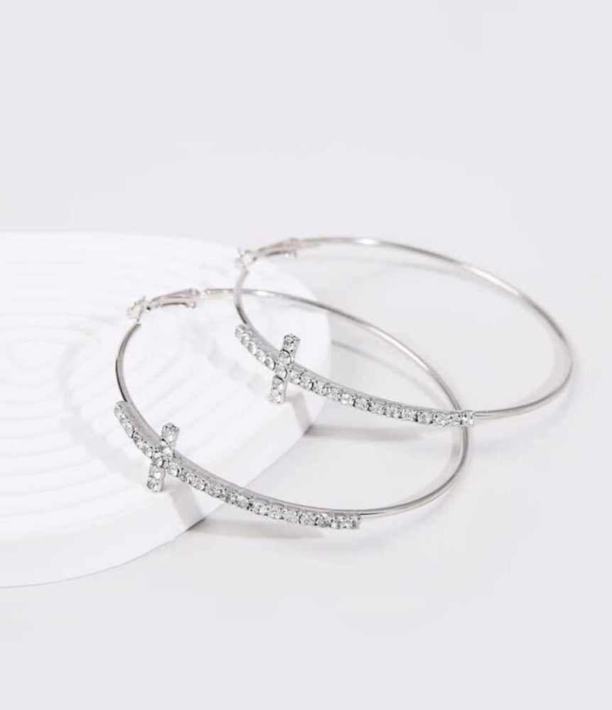 Image of “Cross Design Hoops”