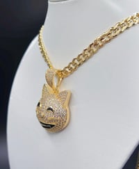 Image 2 of GOLD DIAMOND KITTY NECKLACE