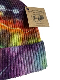Image 5 of Adult Knit Cuff Beanie in Rainbow Geode Ice Dye