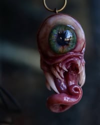 Image 12 of Twisty tongue pendant, OOAK Green Glow