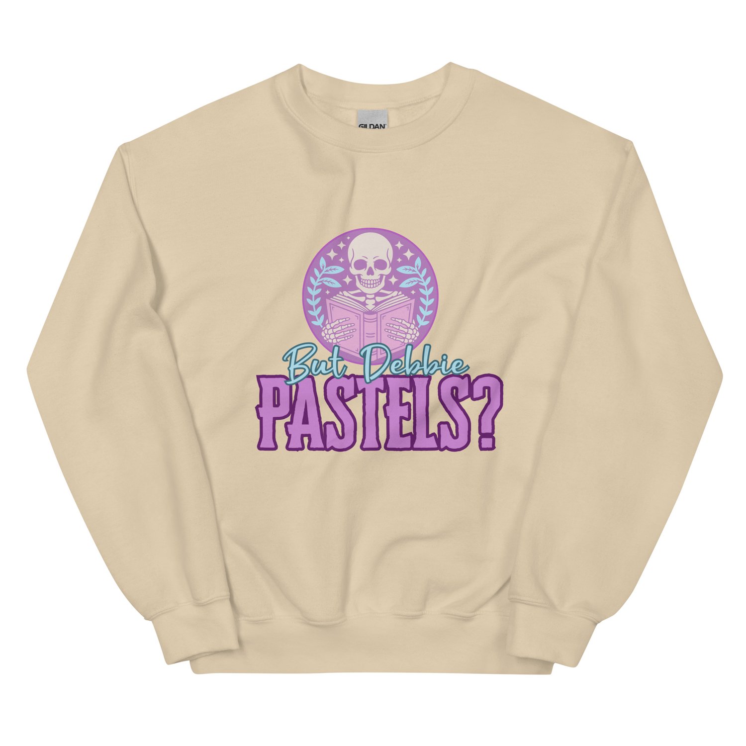 Image of Pastels skeleton reading Unisex Sweatshirt